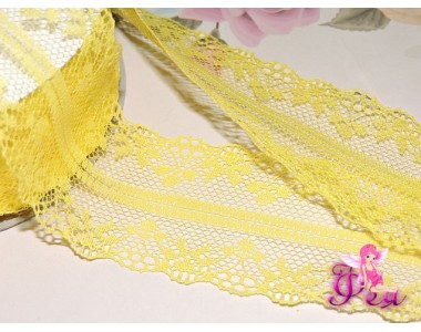 Кружево капрон 40 мм  желтого цвета - 1м