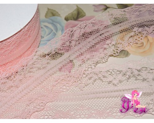 Кружево капрон 40 мм  персикового цвета - 1м