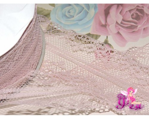 Кружево капрон 40 мм пепельно-розового цвета - 1м