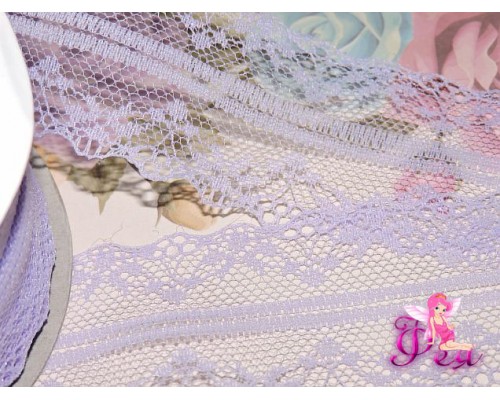 Кружево капрон 40 мм  светло-сиреневого цвета - 1м