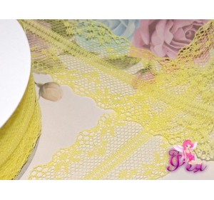 Кружево капрон 40 мм ярко-желтого цвета - 1м