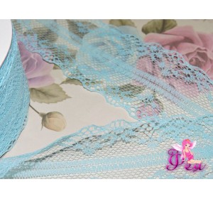 Кружево капрон 40 мм голубого цвета - 1м