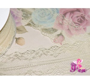 Кружево капрон 40 мм светло-желтого цвета - 1м