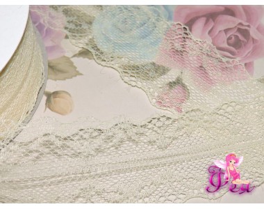 Кружево капрон 40 мм светло-желтого цвета - 1м