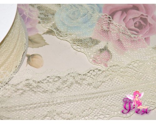 Кружево капрон 40 мм кремового цвета - 1м