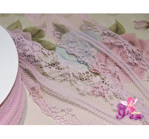 Кружево капрон 40 мм  нежно-розового цвета - 1м