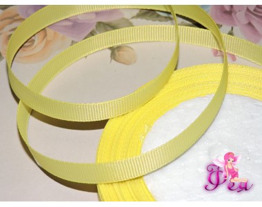 Репсовая лента 10 мм цв. желтый - 1 м