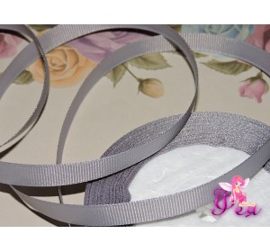 Репсовая лента 10 мм цв. серый - 1 м