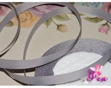 Репсовая лента 10 мм цв. серый - 1 м