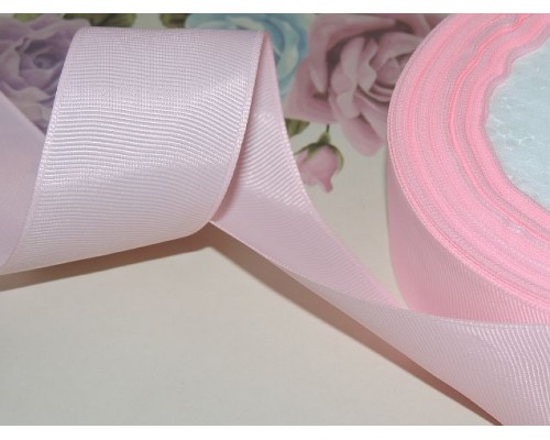 Репсовая лента 40 мм цв. нежно-розовый 2 - 1 м