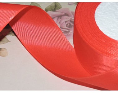 Репсовая лента 40 мм цв. ярко-коралловый - 1 м