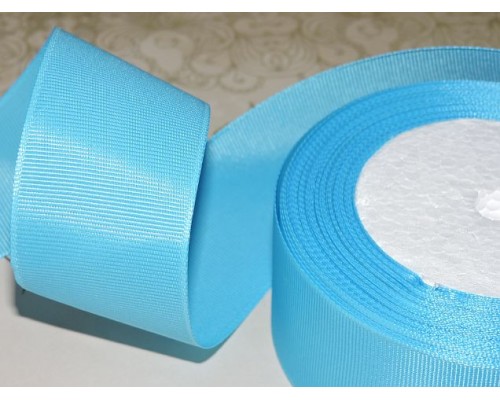 Репсовая лента 40 мм цв. голубой - 1 м