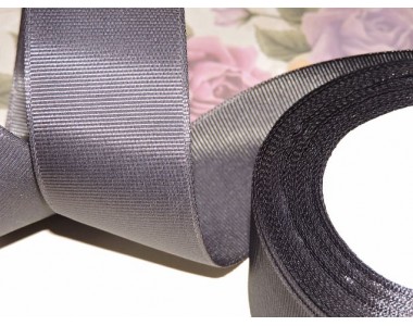 Репсовая лента 40 мм цв. графитовый серый - 1 м