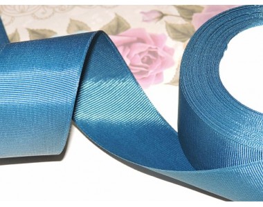 Репсовая лента 40 мм цв. сине-зеленый - 1 м