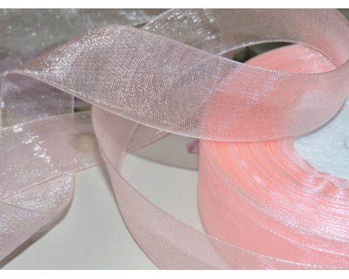 Органза 25 мм, цв. персиковый - 1м