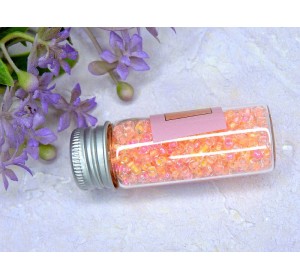 Бисер 8/0 в бутылочке полупрозрачный с цв. серединой "Лето" 20 гр. (светится под УФ) - 1 шт.