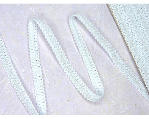 Тесьма Декоративная 12 мм "Шанель", цв. белый - 1 м.