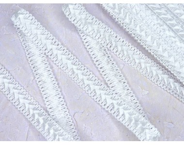 Тесьма декоративная 18 мм "Самоса", цв. белый - 1 м.