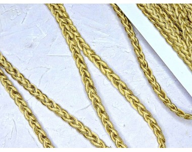 Тесьма декоративная 7 мм коса, цв. золото - 1 м.