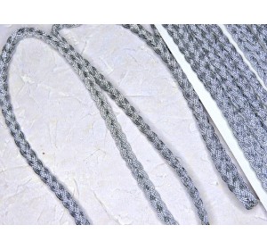 Тесьма декоративная 8 мм косичка, цв. серебро - 1 м.