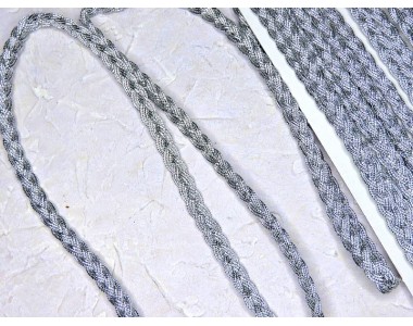 Тесьма декоративная 8 мм косичка, цв. серебро - 1 м.