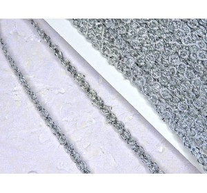 Тесьма декоративная 6 мм, цв. серебро - 1 м.