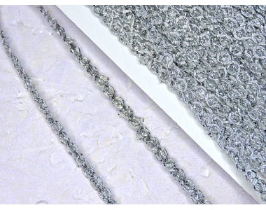 Тесьма декоративная 6 мм, цв. серебро - 1 м.