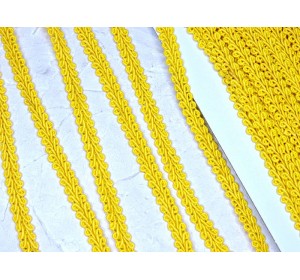 Тесьма декоративная 8 мм "Шанель", цв. желтый -1 м.