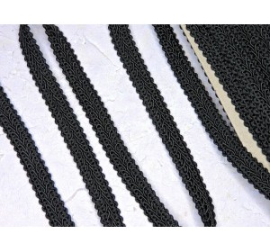 Тесьма декоративная 12 мм "Шанель", цв. черный -1 м.