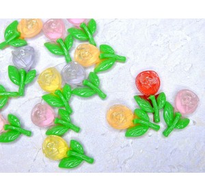 Кабошон "Тюльпан" 1,6*2,7 см, цв. микс - 1 шт.