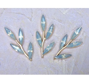 Декор металл 3,6*1,5 "Веточка с листиками", цв. жемчужный - 1 шт.