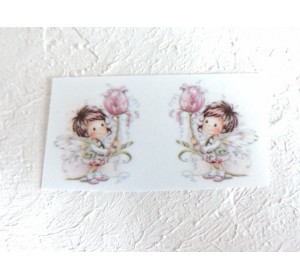 Термонаклейка "Фея с цветочком" высота - 2,0 см (пара)