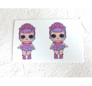 Термонаклейка "ЛОЛ с розовым ободком" высота - 2,5 см (пара)