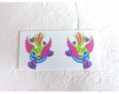 Термонаклейка "Райская птичка" высота - 2,0 см (пара)