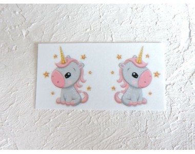 Термонаклейка "Единорожек" высота - 2,0 см (пара)