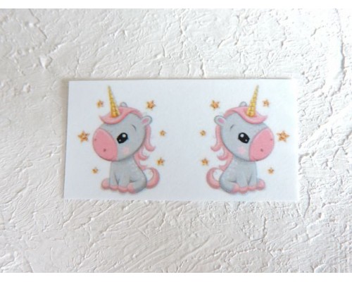 Термонаклейка "Единорожек" высота - 2,0 см (пара)