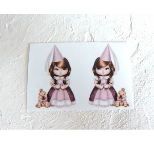 Термонаклейка "Принцесса с собачкой" высота - 2,5 см (пара)