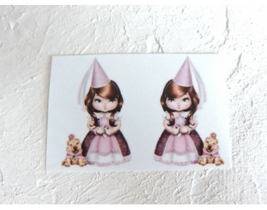 Термонаклейка "Принцесса с собачкой" высота - 2,5 см (пара)