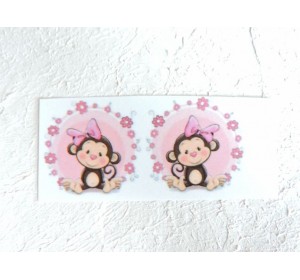 Термонаклейка "Обезьянка" высота - 2,0 см (пара)