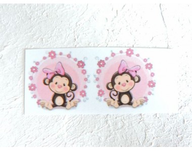 Термонаклейка "Обезьянка" высота - 2,0 см (пара)