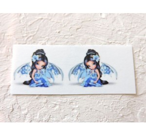 Термонаклейка "Девочка с дракончиком" высота - 2,0 см (пара)
