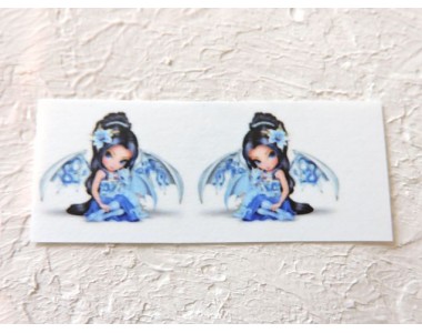 Термонаклейка "Девочка с дракончиком" высота - 2,0 см (пара)