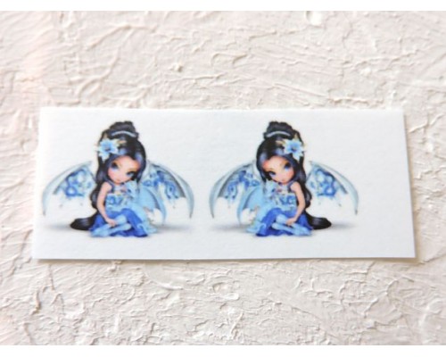 Термонаклейка "Девочка с дракончиком" высота - 2,0 см (пара)