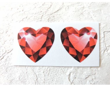 Термонаклейка "Сердечко" высота - 2,0 см (пара)