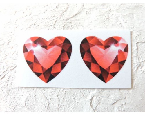 Термонаклейка "Сердечко" высота - 2,0 см (пара)