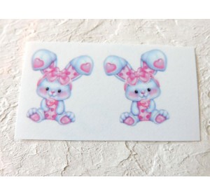 Термонаклейка "Зайка" высота - 2,0 см (пара)