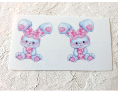 Термонаклейка "Зайка" высота - 2,0 см (пара)