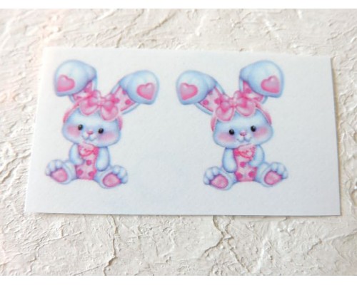 Термонаклейка "Зайка" высота - 2,0 см (пара)