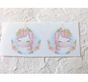 Термонаклейка "Единорожек 2 " высота - 2,0 см (пара)