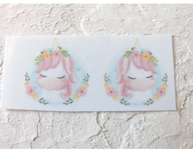 Термонаклейка "Единорожек 2 " высота - 2,0 см (пара)